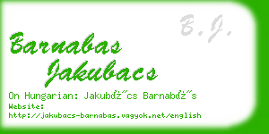 barnabas jakubacs business card